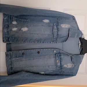 Distressed denim jacket